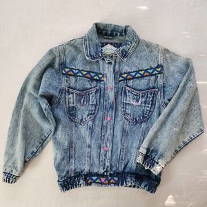 Kids Denim Jacket with Colorful Trim